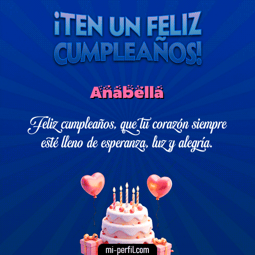 Te un Feliz Cumpleaños Anabella