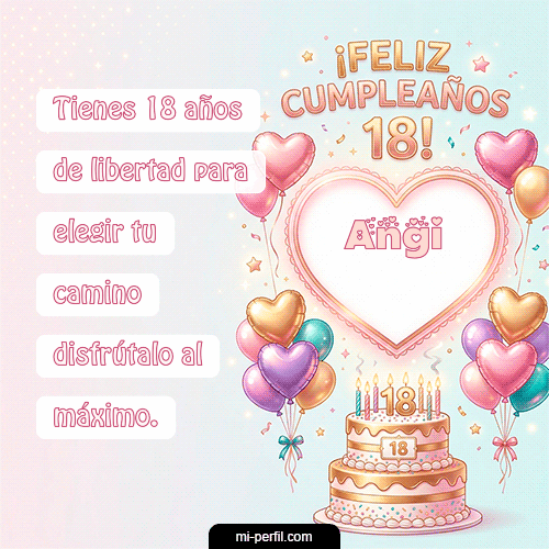 GIF Feliz Cumpleaños Feliz Cumpleaños 18 personalizado con su nombre