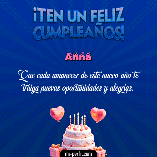 Te un Feliz Cumpleaños Anna