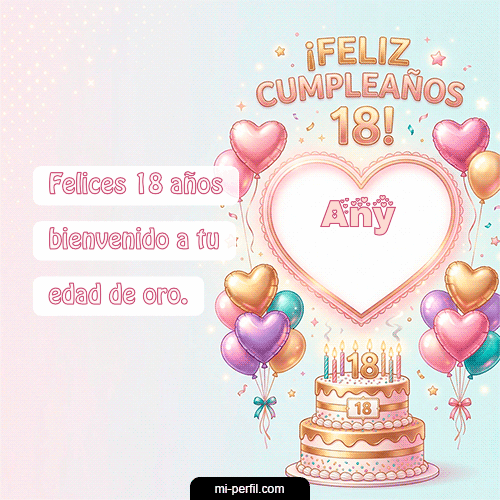 GIF Feliz Cumpleaños Feliz Cumpleaños 18 personalizado con su nombre
