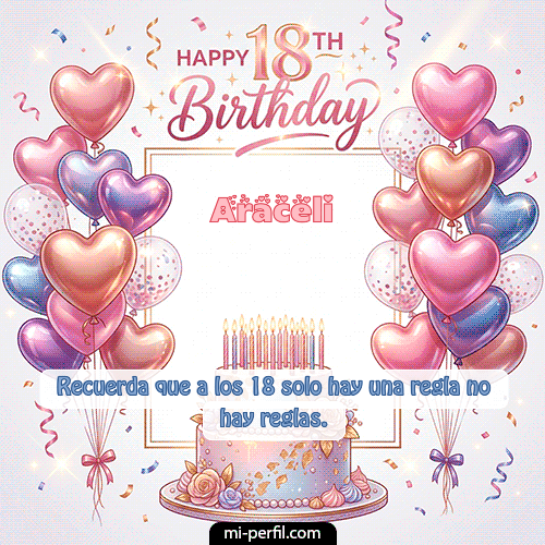 GIF Feliz Cumpleaños Happy 18th BirthDay personalizado con su nombre