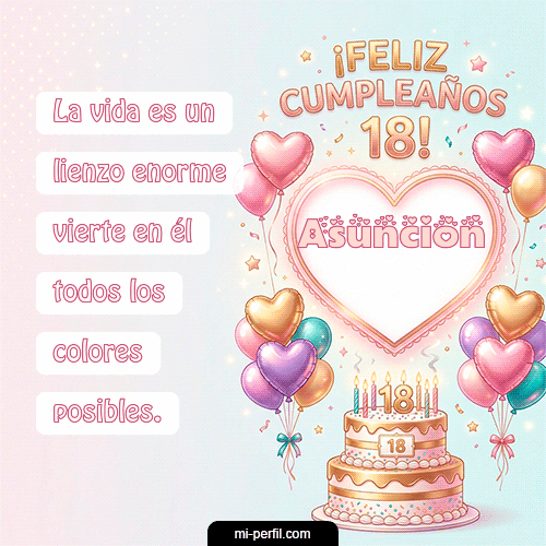 GIF Feliz Cumpleaños Feliz Cumpleaños 18 personalizado con su nombre