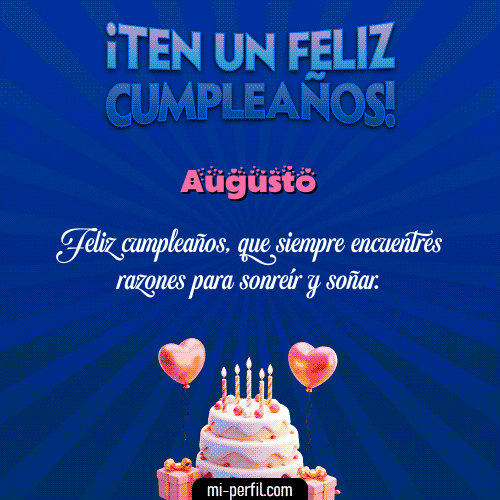 Te un Feliz Cumpleaños Augusto