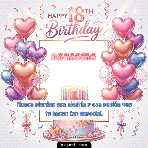 GIF Feliz Cumpleaños Happy 18th BirthDay personalizado con su nombre