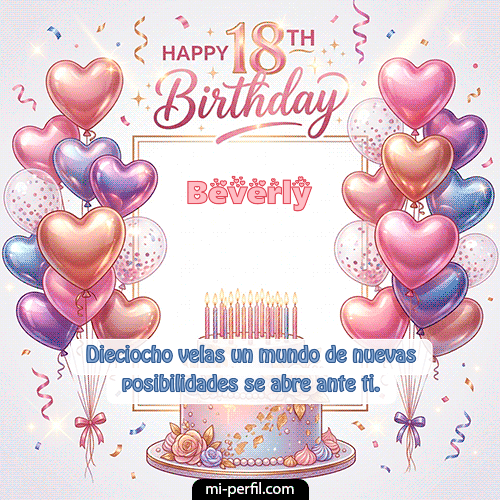 GIF Feliz Cumpleaños Happy 18th BirthDay personalizado con su nombre