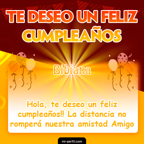 Te deseo un Feliz Cumpleaños Bibiana