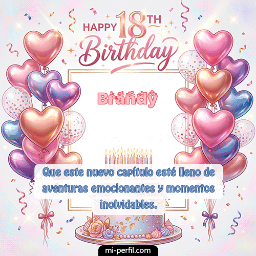 GIF Feliz Cumpleaños Happy 18th BirthDay personalizado con su nombre