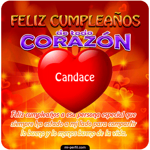 Feliz Cumpleaños de todo Corazón Candace