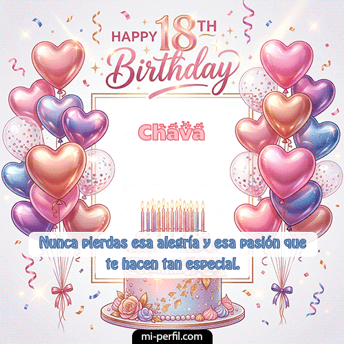 GIF Feliz Cumpleaños Happy 18th BirthDay personalizado con su nombre