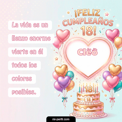 GIF Feliz Cumpleaños Feliz Cumpleaños 18 personalizado con su nombre