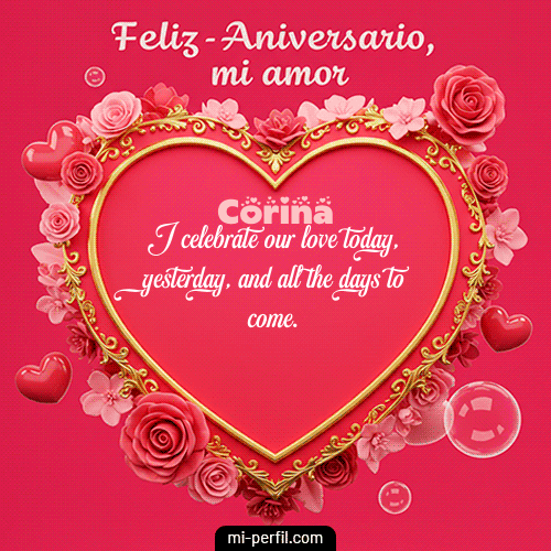 GIF Feliz Cumpleaños Feliz Aniversario Mi Amor personalizado con su nombre