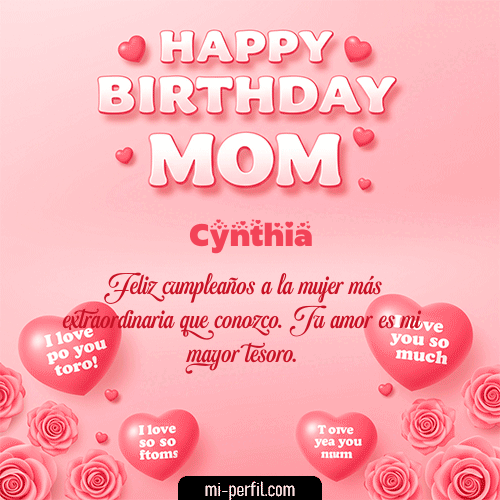 Un Feliz Cumpleaños Mamá Cynthia