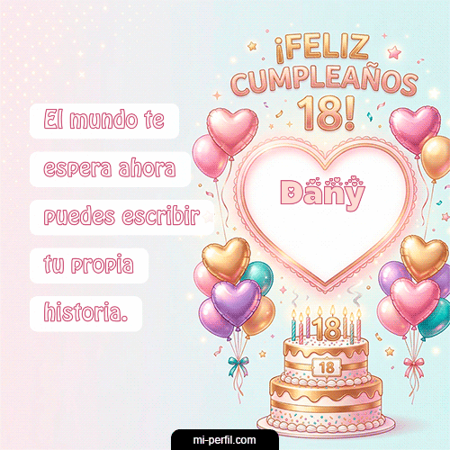GIF Feliz Cumpleaños Feliz Cumpleaños 18 personalizado con su nombre