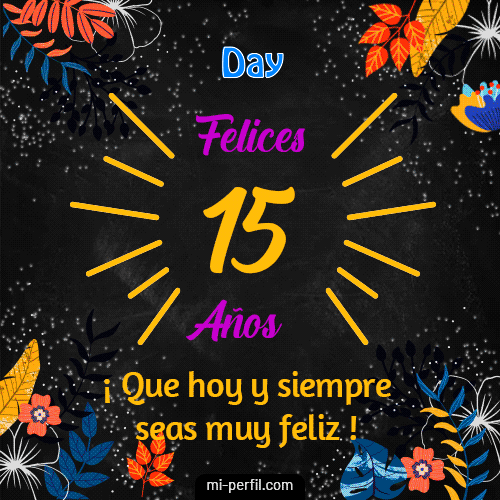 GIF Feliz Cumpleaños Feliz 15 Años personalizado con su nombre
