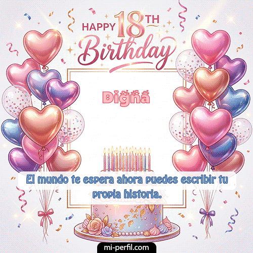 GIF Feliz Cumpleaños Happy 18th BirthDay personalizado con su nombre