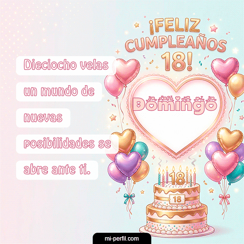 GIF Feliz Cumpleaños Feliz Cumpleaños 18 personalizado con su nombre