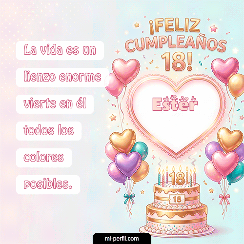GIF Feliz Cumpleaños Feliz Cumpleaños 18 personalizado con su nombre