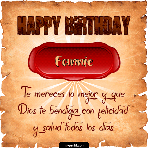 GIF Feliz Cumpleaños Happy Birthday Pergamino personalizado con su nombre