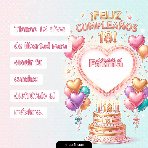GIF Feliz Cumpleaños Feliz Cumpleaños 18 personalizado con su nombre