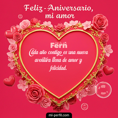 GIF Feliz Cumpleaños Feliz Aniversario Mi Amor personalizado con su nombre