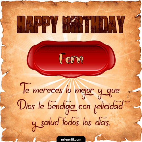 GIF Feliz Cumpleaños Happy Birthday Pergamino personalizado con su nombre