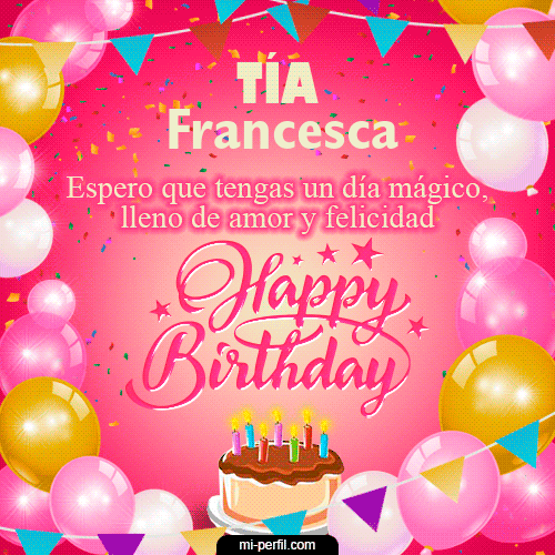 GIF Feliz Cumpleaños Happy BirthDay Tía personalizado con su nombre