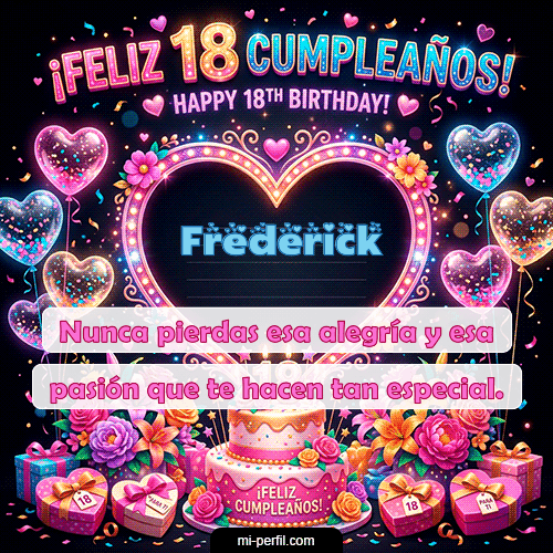 GIF Feliz Cumpleaños Gif Felices 18 personalizado con su nombre