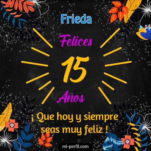 GIF Feliz Cumpleaños Feliz 15 Años personalizado con su nombre
