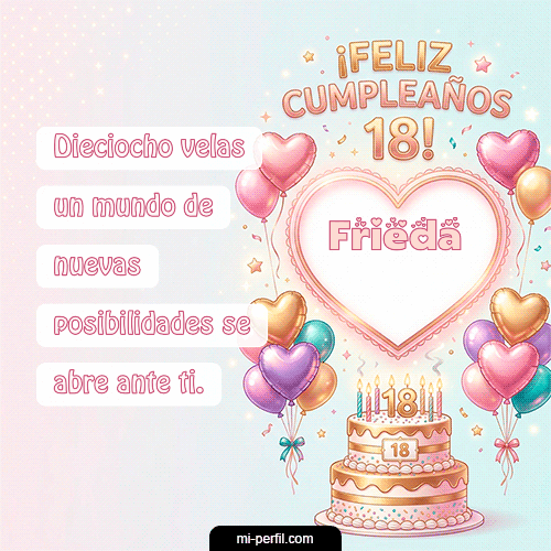 GIF Feliz Cumpleaños Feliz Cumpleaños 18 personalizado con su nombre