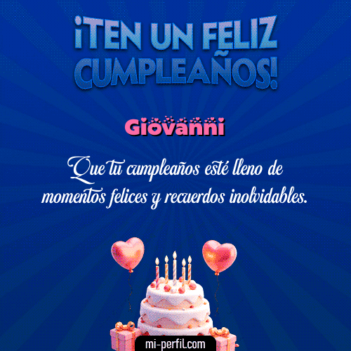 Te un Feliz Cumpleaños Giovanni