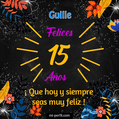 GIF Feliz Cumpleaños Feliz 15 Años personalizado con su nombre