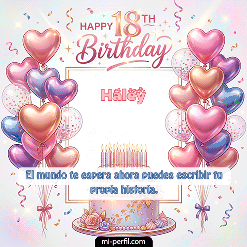 GIF Feliz Cumpleaños Happy 18th BirthDay personalizado con su nombre