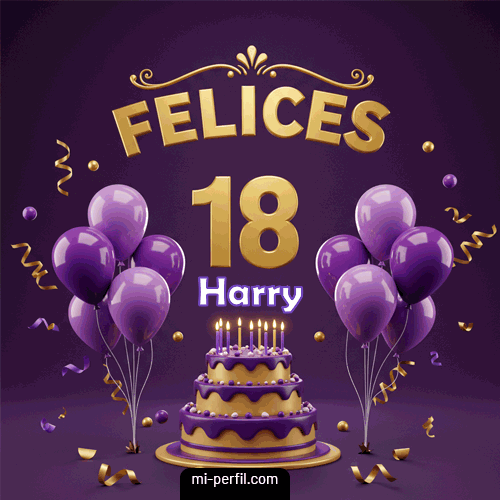 GIF Feliz Cumpleaños Felices 18 personalizado con su nombre