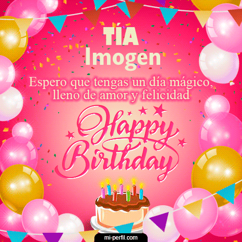 GIF Feliz Cumpleaños Happy BirthDay Tía personalizado con su nombre
