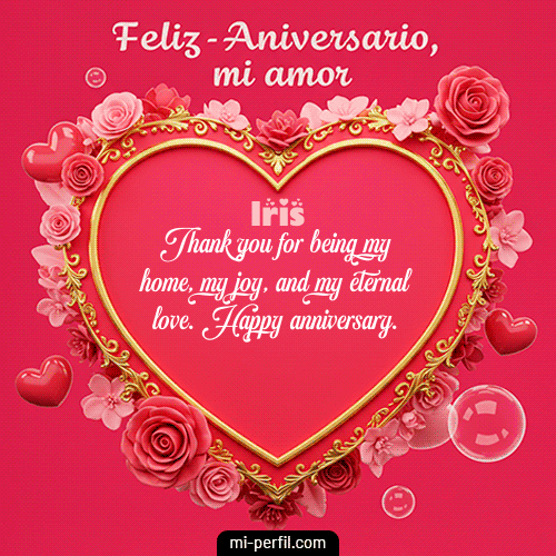GIF Feliz Cumpleaños Feliz Aniversario Mi Amor personalizado con su nombre