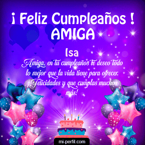 GIF Feliz Cumpleaños Feliz Cumpleaños Amiga 2 personalizado con su nombre