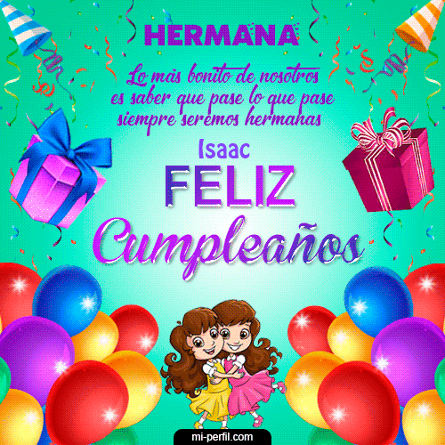 GIF Feliz Cumpleaños Feliz Cumpleaños Hermana personalizado con su nombre