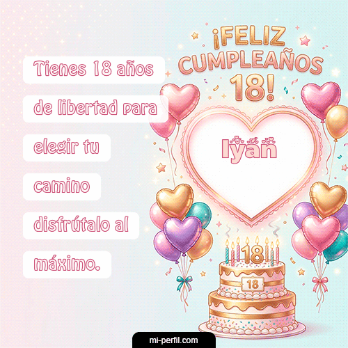 GIF Feliz Cumpleaños Feliz Cumpleaños 18 personalizado con su nombre