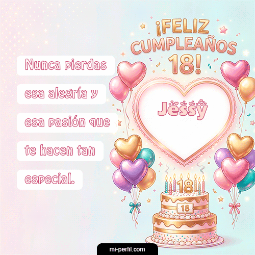 GIF Feliz Cumpleaños Feliz Cumpleaños 18 personalizado con su nombre