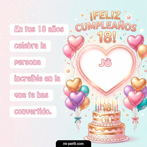 GIF Feliz Cumpleaños Feliz Cumpleaños 18 personalizado con su nombre