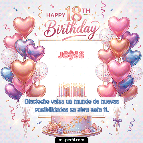 GIF Feliz Cumpleaños Happy 18th BirthDay personalizado con su nombre