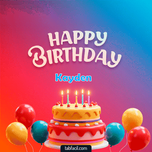 GIF Feliz Cumpleaños Happy Birthday de Colores personalizado con su nombre