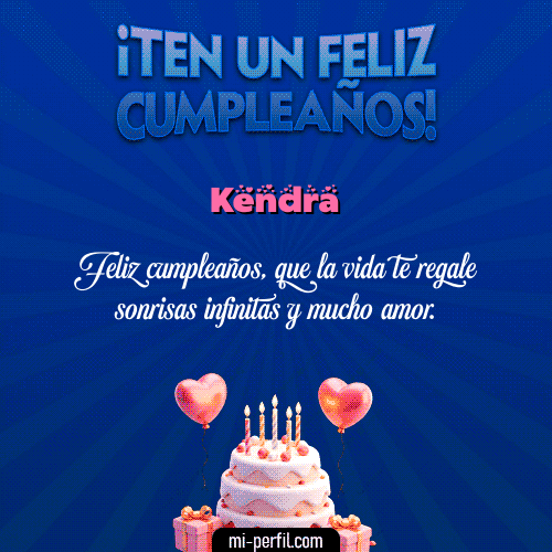 Te un Feliz Cumpleaños Kendra
