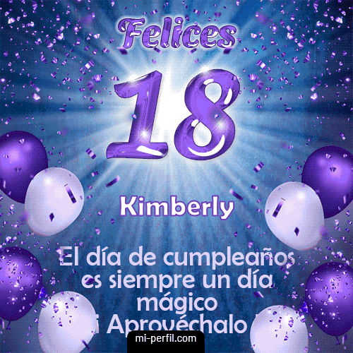GIF Feliz Cumpleaños Felices 18 personalizado con su nombre