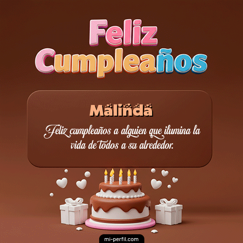 Feliz Cumpleaños IV Malinda
