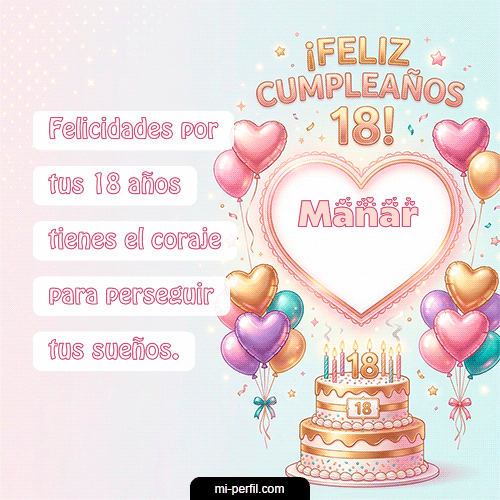 GIF Feliz Cumpleaños Feliz Cumpleaños 18 personalizado con su nombre