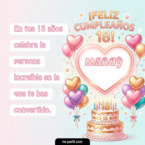 GIF Feliz Cumpleaños Feliz Cumpleaños 18 personalizado con su nombre