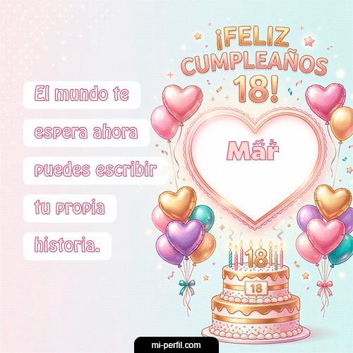 GIF Feliz Cumpleaños Feliz Cumpleaños 18 personalizado con su nombre