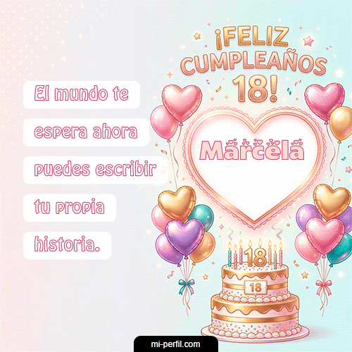 GIF Feliz Cumpleaños Feliz Cumpleaños 18 personalizado con su nombre