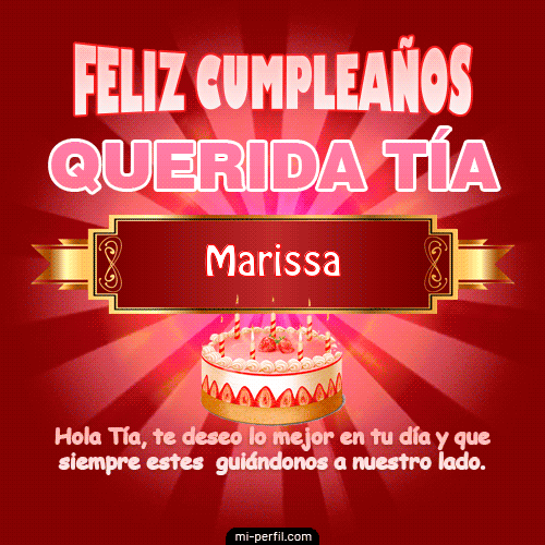 Feliz Cumpleaños Querida Tía Marissa